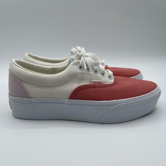 Vans Old Skool Platform Casual Shoe Sneaker Twill Pastel White Womens Size 8 - Picture 1 of 9